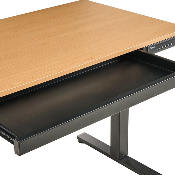 Elektricky výškově nastavitelný pracovní stůl PENLY Černá/Světle hnědá 120 cm 60 cm s USB portem