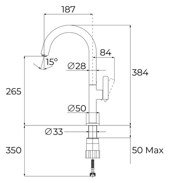 Teka Oval kuchyňská baterie stojící chrom 116030062