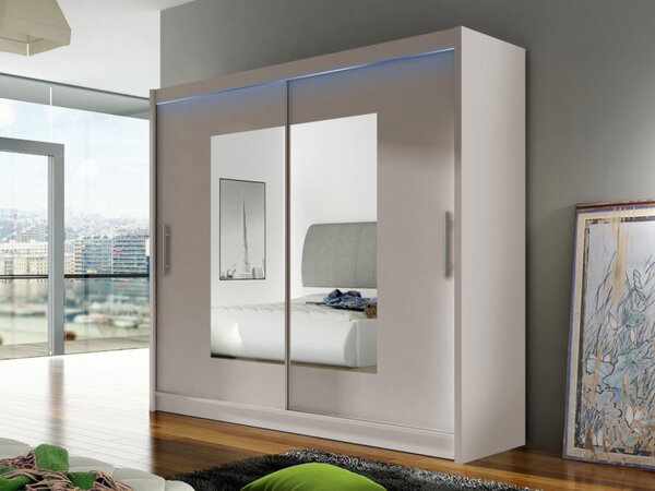 Skříň s posuvnými dveřmi London VII, Barva: černá, Osvětlení: bez osvětlení 5902928050738