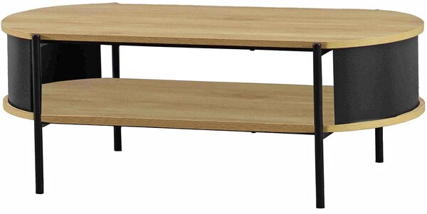 KONFERENČNÍ STOLEK, černá, barvy dubu, kov, kompozitní dřevo, 100/54/37 cm - Konferenční stolky, Online Only