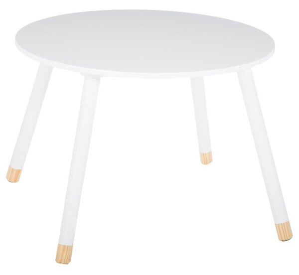 Dětský stůl, bílý stůl, psací stůl, kulatý stůl - bílá barva, 43 cm, O 60 cm