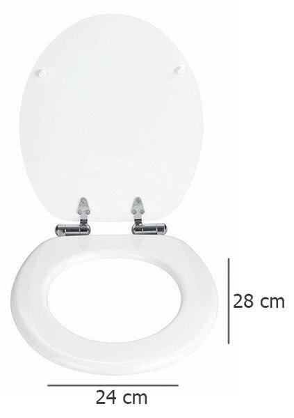 Klasické bílé záchodové prkénko z MDF s tichým zavíráním, WENKO