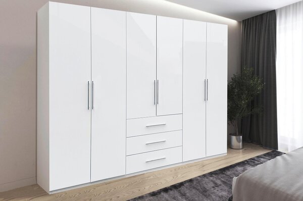 ŠATNÍ SKŘÍŇ, bílá, vysoce lesklá bílá, 294/219/59 cm Carryhome - Šatní skříně, Online Only