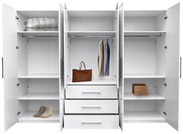ŠATNÍ SKŘÍŇ, bílá, vysoce lesklá bílá, 294/219/59 cm Carryhome - Šatní skříně, Online Only