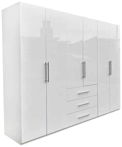 ŠATNÍ SKŘÍŇ, bílá, vysoce lesklá bílá, 294/219/59 cm Carryhome - Šatní skříně, Online Only