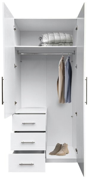 ŠATNÍ SKŘÍŇ, bílá, vysoce lesklá bílá, 98/219/59 cm Carryhome - Šatní skříně, Online Only