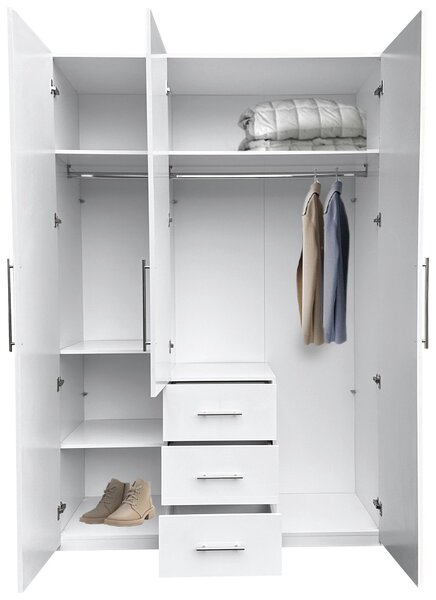 ŠATNÍ SKŘÍŇ, bílá, vysoce lesklá bílá, 147/219/59 cm Carryhome - Šatní skříně, Online Only