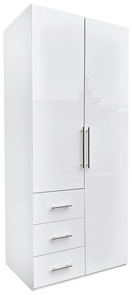ŠATNÍ SKŘÍŇ, bílá, vysoce lesklá bílá, 98/219/59 cm Carryhome - Šatní skříně, Online Only