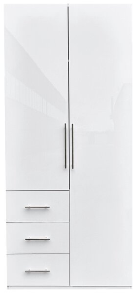 ŠATNÍ SKŘÍŇ, bílá, vysoce lesklá bílá, 98/219/59 cm Carryhome - Šatní skříně, Online Only