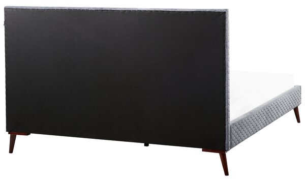 Postel Umělý samet BAYONNE 180 x 200 cm Světle šedá