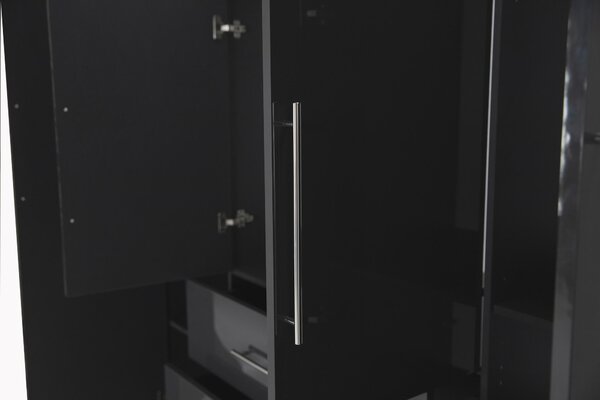 ŠATNÍ SKŘÍŇ, antracitová, vysoce lesklá antracitová, 294/219/59 cm Carryhome - Šatní skříně, Online Only