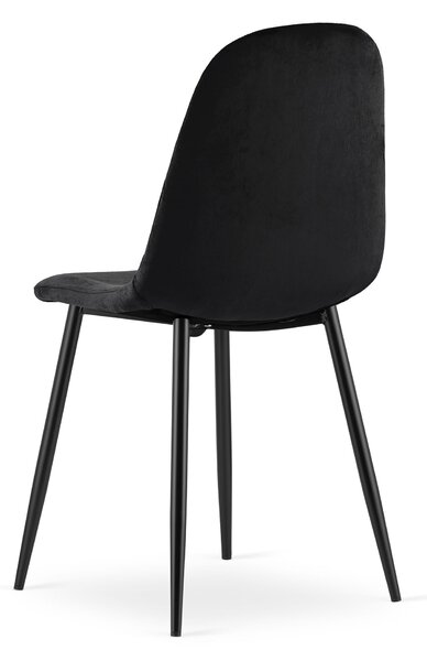 Jídelní set 1 + 4, černý stůl ADRIA 120x80 cm + černá sametová židle ASTI s černými nohami
