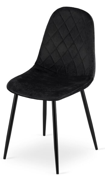 Jídelní set 1 + 4, černý stůl ADRIA 120x80 cm + černá sametová židle ASTI s černými nohami