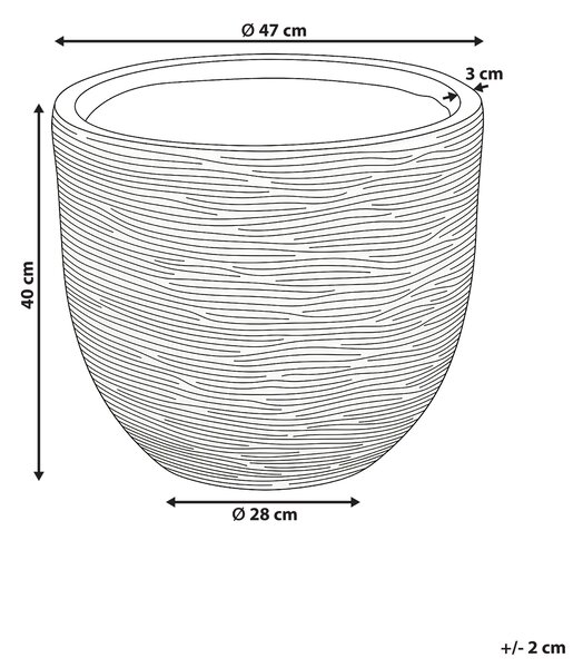 Květináč LIXOURI 47 cm Světle šedá