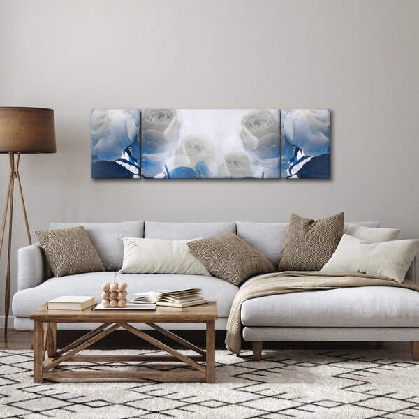 Obraz - Bílé růže (170x50 cm)