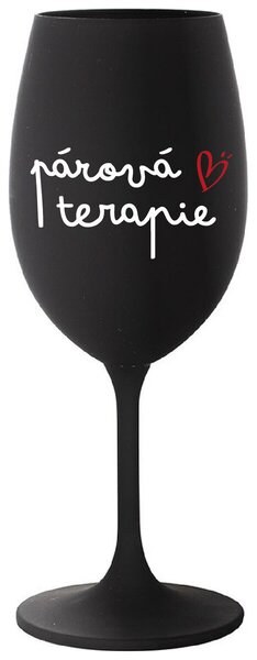PÁROVÁ TERAPIE - černá vtipná sklenice na víno 350 ml