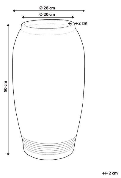 Váza na květiny ARGINO 50 cm Šedá