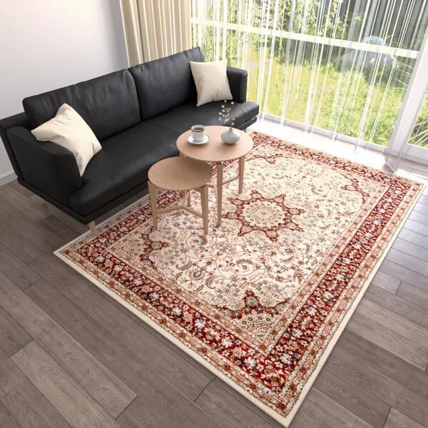 Makro Abra Kusový koberec klasický NEMRUT 9473A bílý červený Rozměr: 80x150 cm