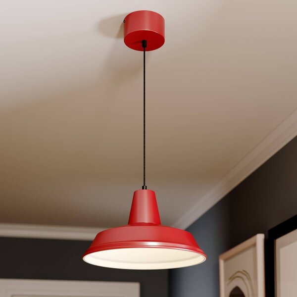 Luminex Závěsné světlo CLASS, červené/bílé, Ø 36 cm, kov, stmívatelný, Červená, Obývací pokoj / jídelna, kov