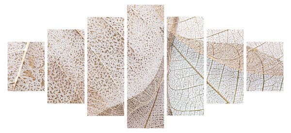 Obraz - Béžové listy (210x100 cm)