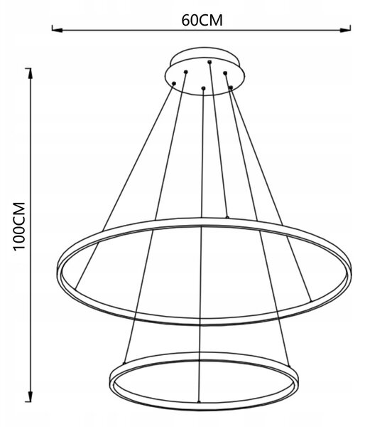 Stropní závěsné svítidlo lustr RING LED STROPNÍ SVÍTIDLO Ø60cm 3000-6500K moderní