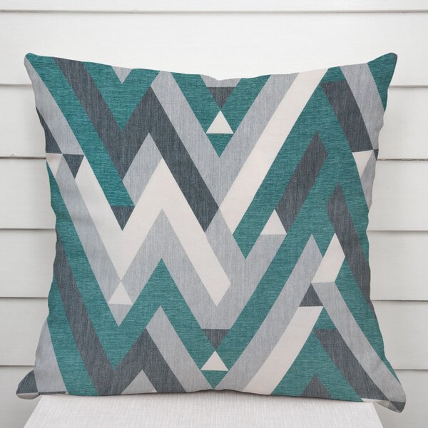 Biante Sametový povlak na polštář Tamara TMR-026 Zeleno-šedý designový cik-cak 30 x 50 cm