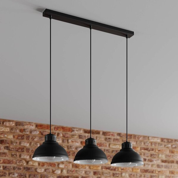 Luminex Závěsné světlo Sven, tříramenné, černé, stmívatelný, Černá, Obývací pokoj / jídelna, kov
