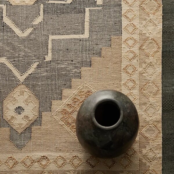 Diamond Carpets India, Ručně vázaný kusový koberec Heriz Wood DE 2005 Grey Mix, 80x150, béžová, chodba / předsíň