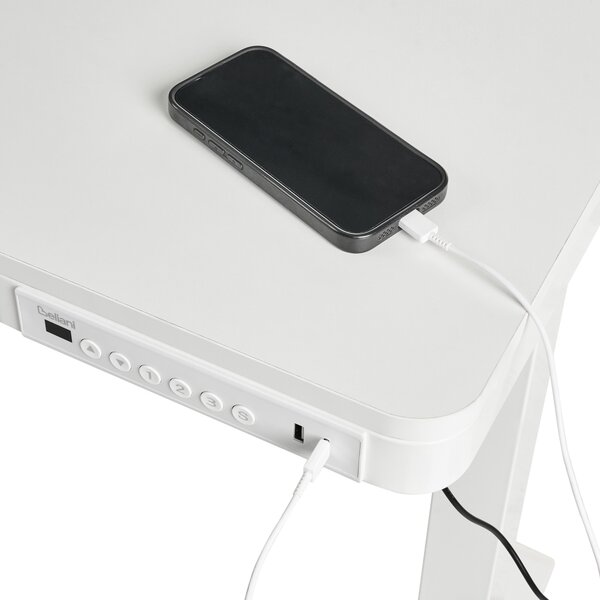 Elektricky výškově nastavitelný pracovní stůl PENLY Bílá 120 cm 60 cm s USB portem