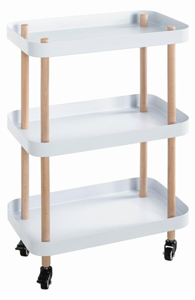 SERVÍROVACÍ VOZÍK, přírodní barvy, bílá, barvy buku, 50/30/76 cm - Barové vozíky, Online Only