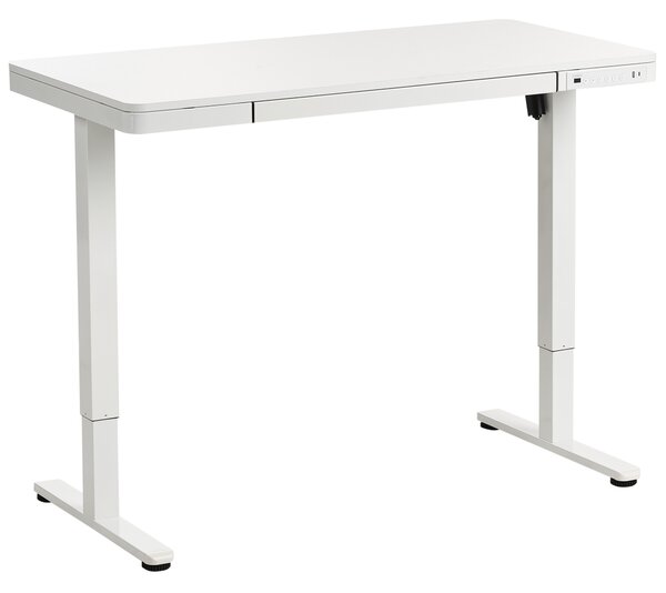 Elektricky výškově nastavitelný pracovní stůl PENLY Bílá 120 cm 60 cm s USB portem