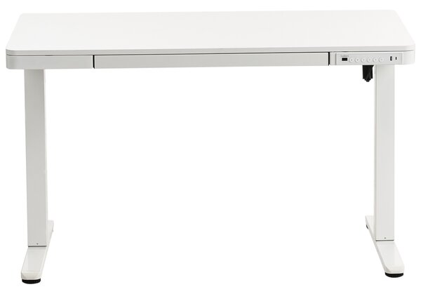 Elektricky výškově nastavitelný pracovní stůl PENLY Bílá 120 cm 60 cm s USB portem