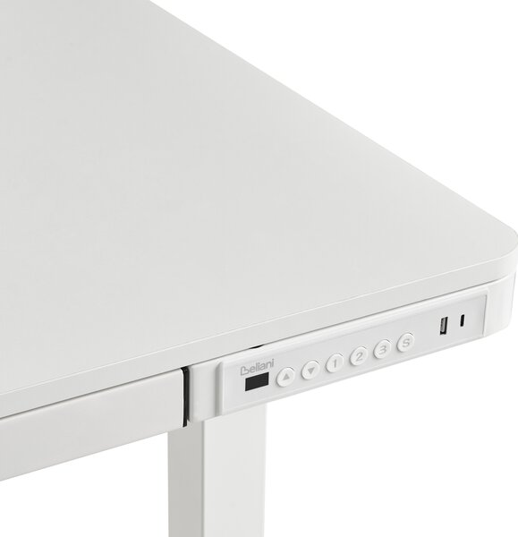 Elektricky výškově nastavitelný pracovní stůl PENLY Bílá 120 cm 60 cm s USB portem