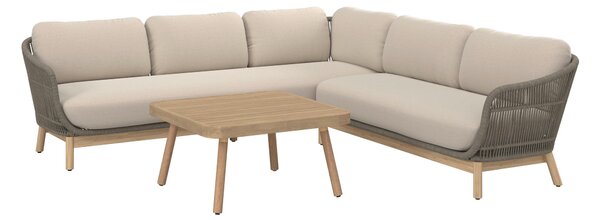 TERASOVÁ SEDACÍ SOUPRAVA 11dílné, dřevo, kov, textil Ambia Garden