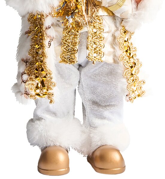 Vánoční dekorace STRAUMSFJORDEN Santa Claus 40 cm Bílá/Zlatá