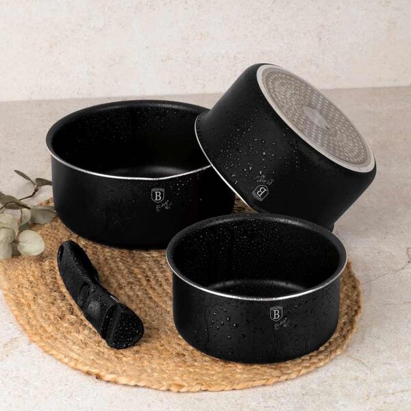 Sada nádobí s titanovým povrchem 12 ks Matte Black Collection