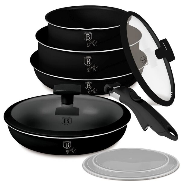 Sada nádobí s titanovým povrchem 9 ks Matte Black Collection