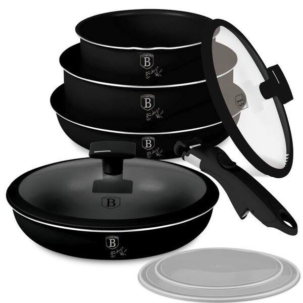 Sada nádobí s titanovým povrchem 9 ks Matte Black Collection
