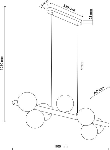 TK Lighting Estera Wood závěsné svítidlo x6 W bílá-dřevo 5905