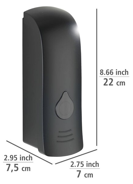 Dávkovač tekutého mýdla a dezinfekce RANERA, Black, 280 ml, Wenko