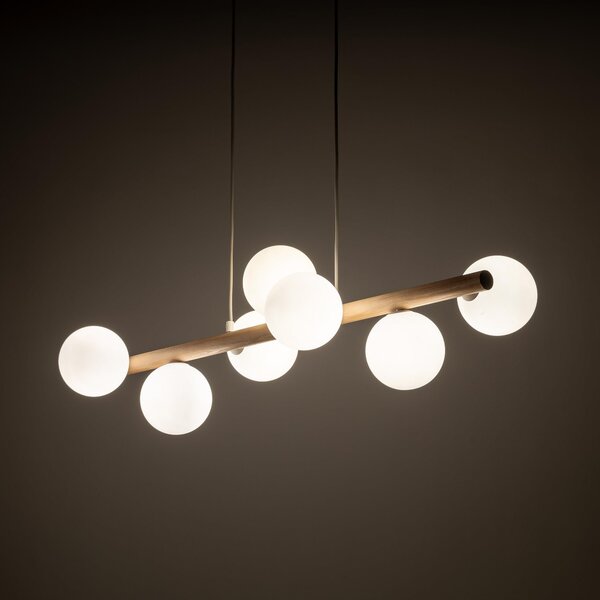 TK Lighting Estera Wood závěsné svítidlo x6 W bílá-dřevo 5905