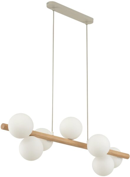 TK Lighting Estera Wood závěsné svítidlo x6 W bílá-dřevo 5905