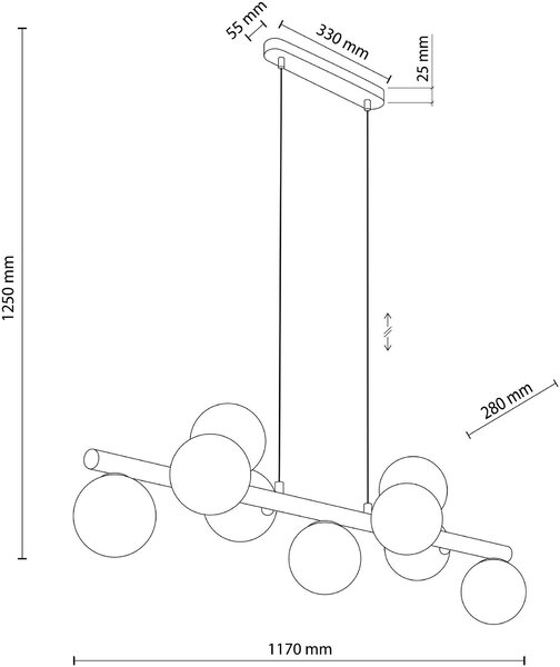 TK Lighting Estera Wood závěsné svítidlo x6 W bílá-dřevo 5906