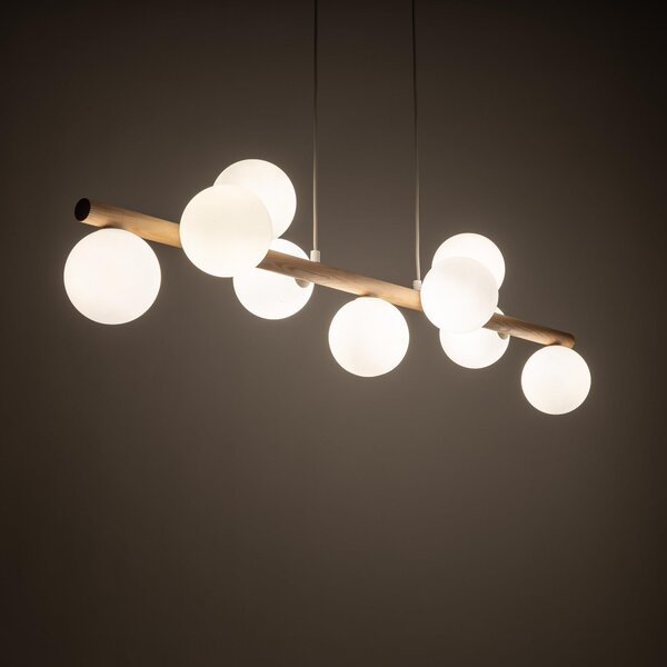 TK Lighting Estera Wood závěsné svítidlo x6 W bílá-dřevo 5906