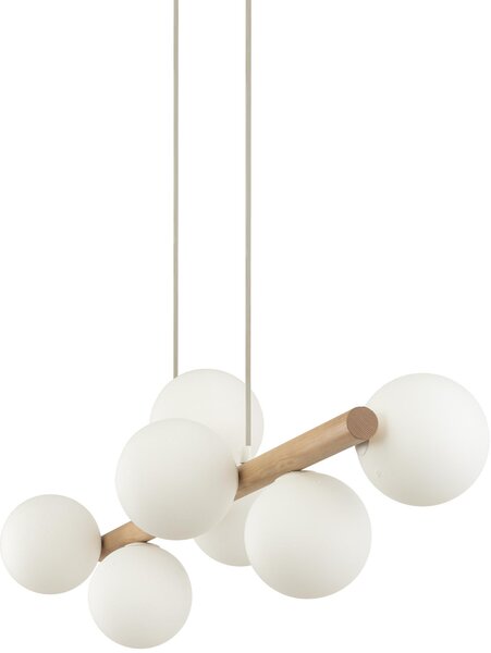 TK Lighting Estera Wood závěsné svítidlo x6 W bílá-dřevo 5905