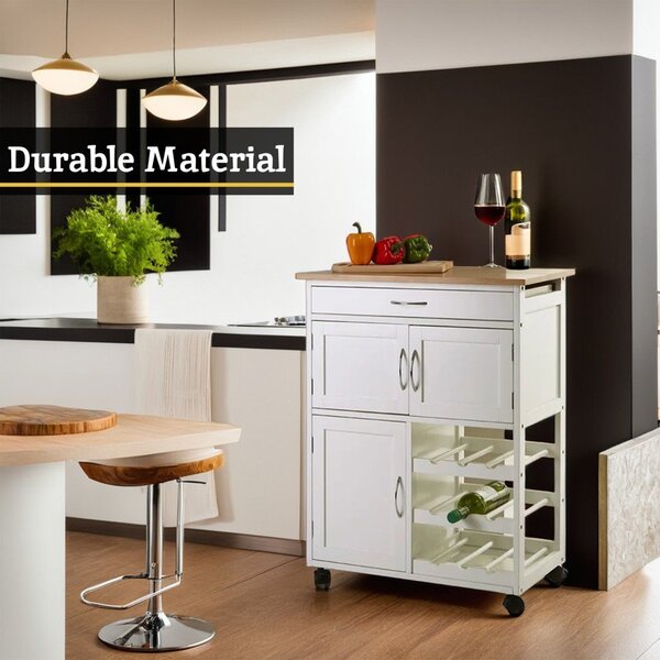 Bambusový kuchyňský ostrůvek na kolečkách 37x67 cm Harlow – Premier Housewares
