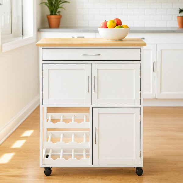 Bambusový kuchyňský ostrůvek na kolečkách 37x67 cm Harlow – Premier Housewares