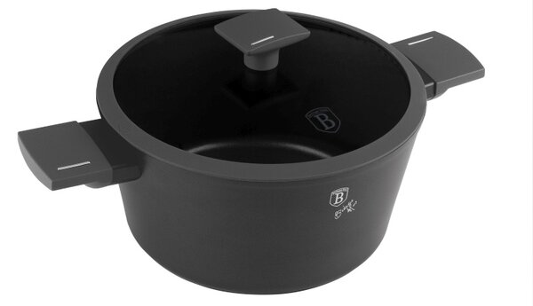 Kastrol s titanovým povrchem a poklicí 24 cm Antracit Collection