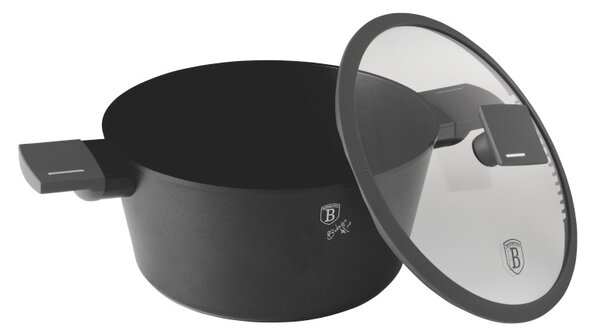 Kastrol s titanovým povrchem a poklicí 24 cm Antracit Collection