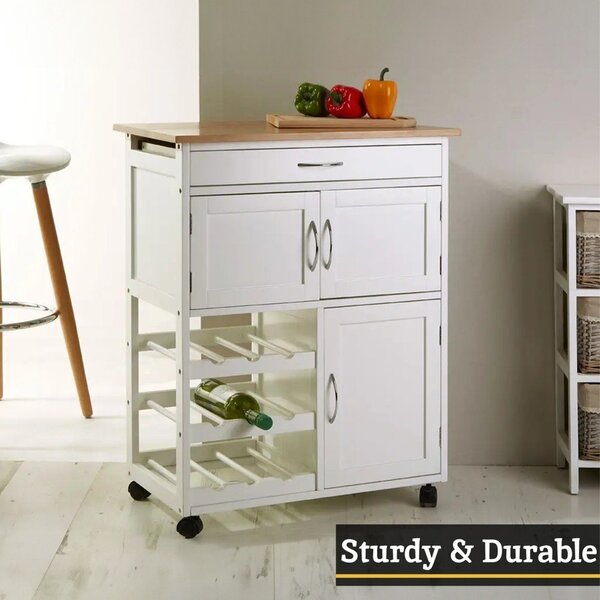 Bambusový kuchyňský ostrůvek na kolečkách 37x67 cm Harlow – Premier Housewares
